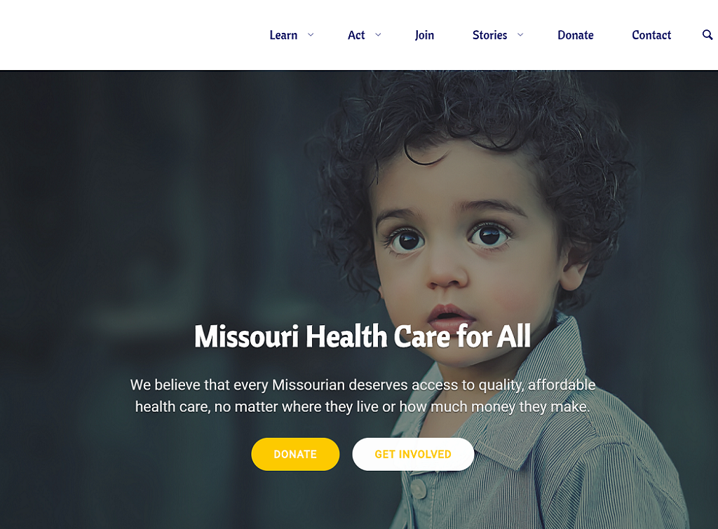 Missouri Health Care for All website screenshot