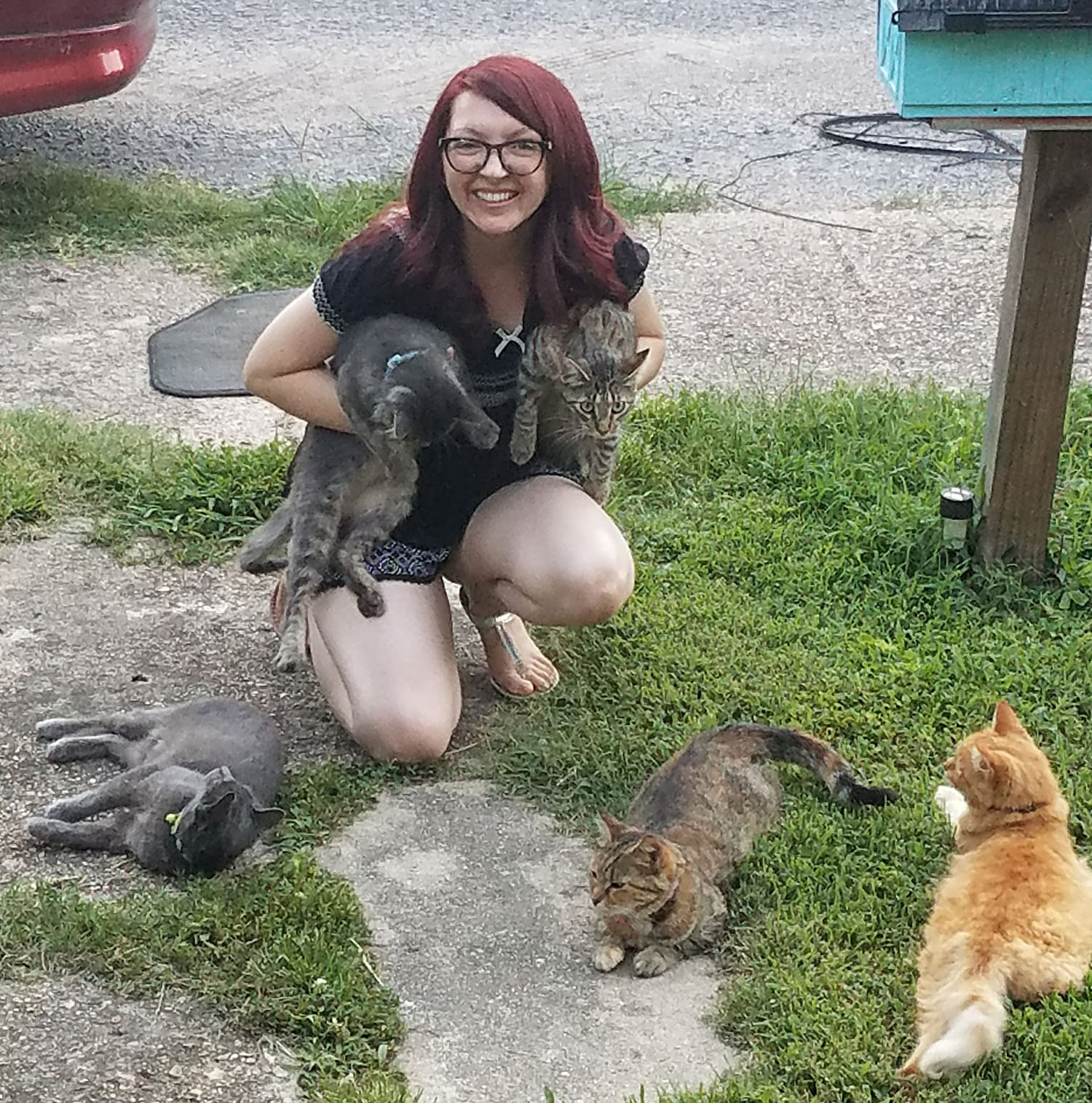 Racheal with the Baker Cats